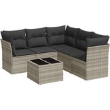 vidaXL 6-dijelni set vrtnih sofa od poliratana s jastucima svjetlosivi | shoptok.hr