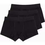 Ombre Men's cotton boxer shorts with logo - 3-pack black
