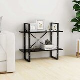 vidaXL ormarić za knjige s 2 razine crni 80 x 30 x 70 cm od iverice Cijene