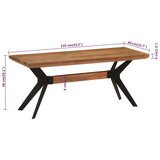  Blagovaonska klupa 110x40x46 cm masivno bagremovo drvo i čelik | shoptok.hr