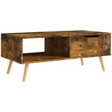 vidaXL Klubska mizica dimljeni hrast 100x49,5x43 cm iverna plošča | Shoptok.si
