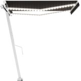 vidaXL Ročno zložljiva tenda z LED lučmi 350x250 cm antracitna | Shoptok.si
