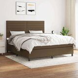  Box spring postelja z vzmetnico temno rjava 160x200 cm blago, (20930611) | Shoptok.si