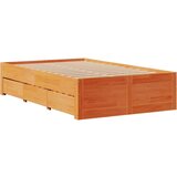 vidaXL Posteljni okvir brez vzmetnice s predali 120x190 cm borovina | Shoptok.si