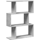 Pregrada regal za knjige 3 razina sivi 70x24x97 cm drveni | shoptok.hr