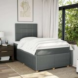 vidaXL Box spring postelja z vzmetnico temno siva 120x190 cm blago | Shoptok.si