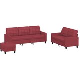  3-dijelni set sofa s jastucima boja vina od umjetne kože | shoptok.hr