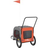 Prikolica za bicikl za ljubimce narančasto-siva tkanina/željezo | Eponuda.com