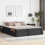  Krevet s madracem i skladištem s pohranom 2 kom. Crna Koža 180 x 200 cm | Shoptok.si