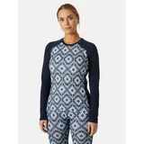 Helly Hansen W Lifa Merino Midweight Graphic Crew Navy Star Pixel L Termo spodnje perilo