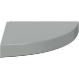  Plutajuća kutna polica visoki sjaj siva 25 x 25 x 3,8 cm MDF | shoptok.hr
