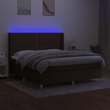  box spring s madracem LED tamnosmeđi 180x200 cm tkanina | shoptok.hr
