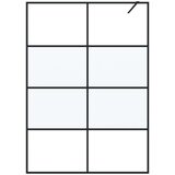 Pregrada za tuš crna 140 x 195 cm s napola mutnim staklom ESG | shoptok.hr