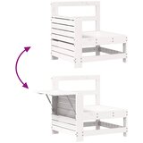  Vrtna sofa s naslonom za ruke i stolićem bijela od borovine | shoptok.hr