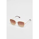 Marisse Brown Metal Frame Sunglasses Cene