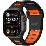 INF Eleganten silikonski pašček za Apple Watch Series 1-10 Black+Orange, (5000079061) | Shoptok.si