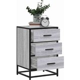 vidaXL Nočna omarica siva sonoma 40x34,5x60 cm inž. les in kovina | Shoptok.si