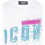 Dsquared Puloverji T-Shirt Pixeled Icon Cool Fit Tee blanc Bela | Shoptok.si
