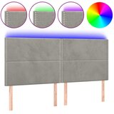  LED uzglavlje svjetlosivo 200x5x118/128 cm baršunasto | shoptok.hr