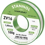 mehka spajkalna žica ZV16 v zlitini TC Sn99Cu1 z 1\,6% pretoka 1\,0 mm v premeru na 100 g tuljave ZV16 spajkalna žica\, neosvinčena neosvinčeni Sn99\,3Cu0\,7 REL0 100 g 1 mm, (20428436)