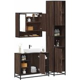 vidaXL 3-dijelni set kupaonskog namještaja boja smeđeg hrasta drveni | shoptok.hr