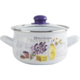 Interos emajlirana šerpa sa poklopcem 20 cm lavanda - 3539