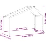 Krov za dječji krevet bijeli 203x95,5x142 cm masivna borovina | shoptok.hr