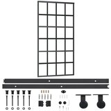  Klizna vrata s priborom ESG staklo i aluminij 102 x 205 cm | shoptok.hr