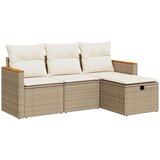 vidaXL 4-dijelni set vrtnih sofa s jastucima bež od poliratana | shoptok.hr