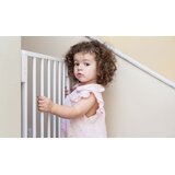 ECO TOYS Sigurnosna ograda, 74-105 cm, za stepenice i vrata, čelik, dodatni paneli, bijela, | shoptok.hr