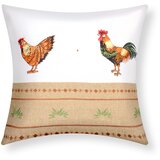 AVIZAR Komplet 2 prevlek za blazino 40x40 cm Izvezeni petelin, Bela, (21747223) | Shoptok.si