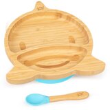 Klarstein Dječji set za jelo, tanjur i žlica od bambusa, 250 ml, uključujući usisnu čašicu, 18 × 18 cm | shoptok.hr