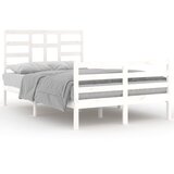 The Living Store Posteljni okvir bel iz trdnega lesa 120x200 cm - Posteljni Okvir, (21523214) | Shoptok.si