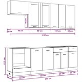  Kuhinjska jedinica LYON 8 kom. Siva Sonoma Konstruirano drvo - Siva Sonoma 80 cm | shoptok.hr