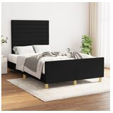  Za krevet s uzglavljem crni 120 x 200 cm od tkanine | shoptok.hr