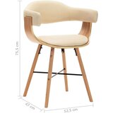  Jedilni stoli 2 kosa krem umetno usnje in ukrivljen les, (20700192) | Shoptok.si