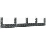  Gabionska košara U-oblika s 5 stupova 500x20x100 cm željezna | Eponuda.com
