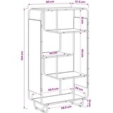  Visoka komoda Crni hrast 80 x 37.5 x 144 cm Prerađeno drvo - Crni hrast 80 x 37.5 x 144 cm | shoptok.hr