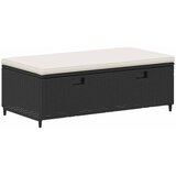  Set vanjskih sofa 4 pcs Crna i krem-bijela Poliratan i Akacija | shoptok.hr