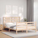 Maison Chic Posteljni okvir - Dvoposteljna postelja - Zakonska postelja brez vzmetnice 140x190 cm trdna borovina-J10713, (21762187) | Shoptok.si