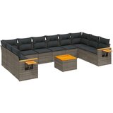  11-dijelni set vrtnih sofa od poliratana s jastucima sivi | shoptok.hr