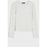 Sinsay Pamučna bluza dugih rukava s ukrasnim volanom | shoptok.hr