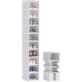 HOMCOM Škatle za čevlje umetna masa, ABS 35D x 26Š x 174V cm Bela, (5000242255) | Shoptok.si