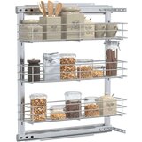 Izvlečna kuhinjska košara 3-nadstropna srebrna 47x15,5x55,5 cm, (20709944) | Shoptok.si