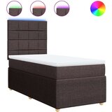 vidaXL Box spring postelja z vzmetnico temno rjav 90x190 cm blago, (21291132) | Shoptok.si