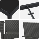  Vrtni set za blagovanje s jastukom 7 pcs Crna 200 x 80 x 73 cm | shoptok.hr
