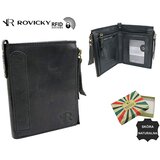 Fashion Hunters Black roomy men's wallet made of natural leather | Shoptok.si