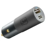 avtopolnilec hyper dual charger adapter usb a in type c pd 100W 3,0 qc - siv