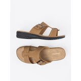Shelvt Beige women's flip-flops with silver buckles | shoptok.hr