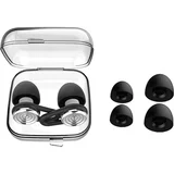 Ovalna serija D ušesnih čepkov za odpravljanje hrupa - vrhunsko udobje Black + Silver, (5000116657)